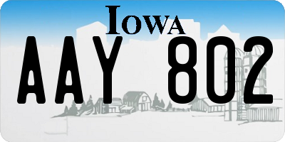 IA license plate AAY802