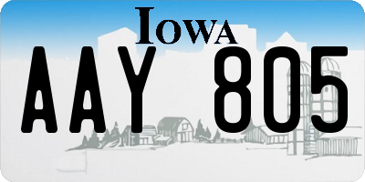 IA license plate AAY805