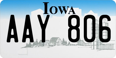 IA license plate AAY806