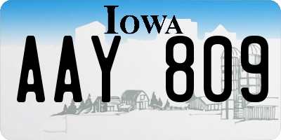 IA license plate AAY809