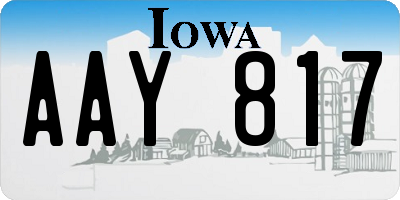IA license plate AAY817