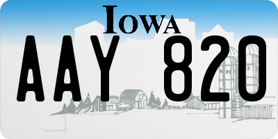 IA license plate AAY820