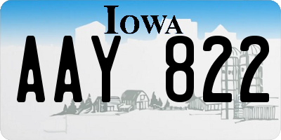 IA license plate AAY822