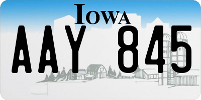 IA license plate AAY845