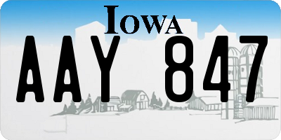 IA license plate AAY847