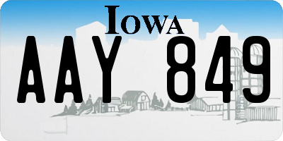 IA license plate AAY849