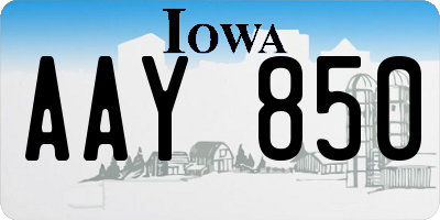 IA license plate AAY850