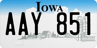 IA license plate AAY851