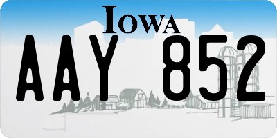 IA license plate AAY852