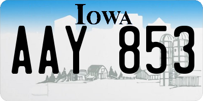 IA license plate AAY853
