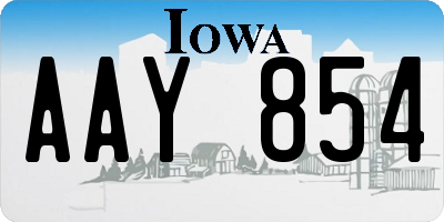 IA license plate AAY854