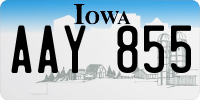 IA license plate AAY855