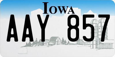 IA license plate AAY857