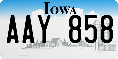 IA license plate AAY858