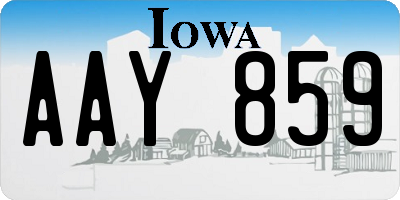 IA license plate AAY859