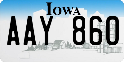 IA license plate AAY860