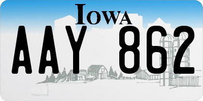 IA license plate AAY862