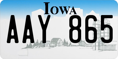 IA license plate AAY865