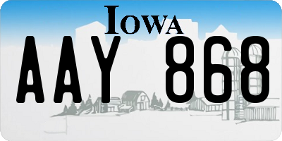 IA license plate AAY868