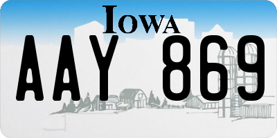 IA license plate AAY869