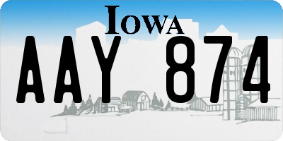 IA license plate AAY874