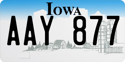 IA license plate AAY877