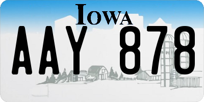 IA license plate AAY878