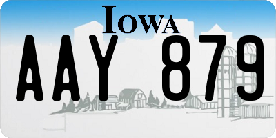 IA license plate AAY879