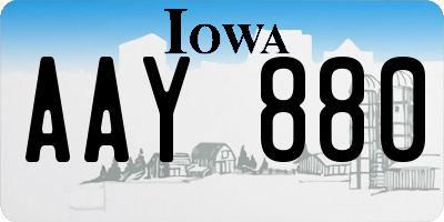 IA license plate AAY880