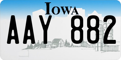 IA license plate AAY882