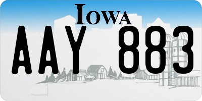 IA license plate AAY883