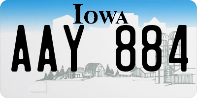IA license plate AAY884
