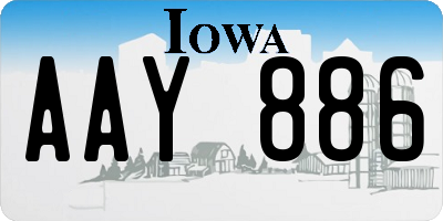 IA license plate AAY886