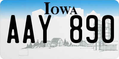 IA license plate AAY890