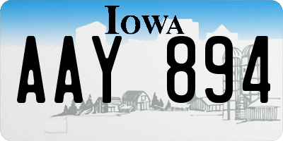 IA license plate AAY894