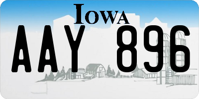 IA license plate AAY896