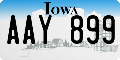 IA license plate AAY899