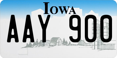 IA license plate AAY900