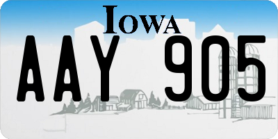 IA license plate AAY905