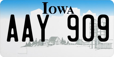 IA license plate AAY909