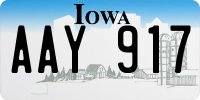 IA license plate AAY917