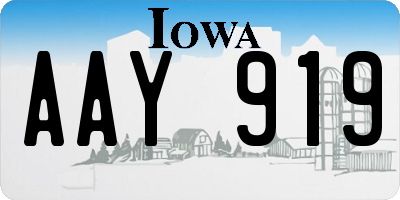 IA license plate AAY919