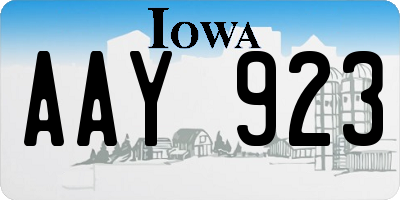 IA license plate AAY923