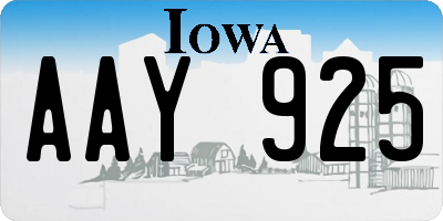 IA license plate AAY925