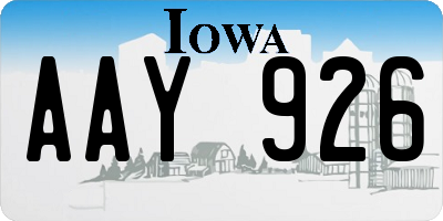 IA license plate AAY926