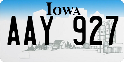 IA license plate AAY927