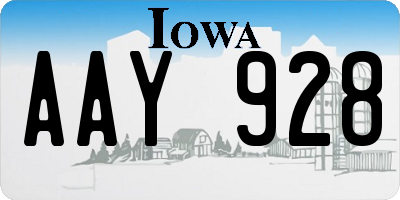 IA license plate AAY928