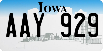IA license plate AAY929