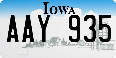 IA license plate AAY935