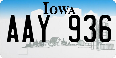 IA license plate AAY936